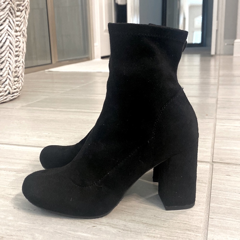 Black Faux Suede Booties- size 6.5